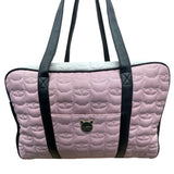 Luv Betsey Pink Quilted Cat Face With Shoulder Strap & Gold Accents Duffle Bag