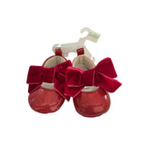 Cat & Jack Baby Girls Red Sparkle Bow Dress Shoes 3-6M