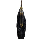 Vintage Women's Black Beaded Chain Strap Crossbody Evening Miniclutch Sz S