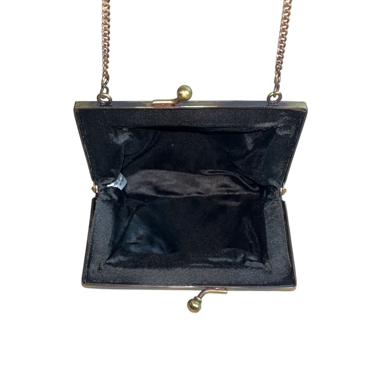 Vintage Women's Black Beaded Chain Strap Crossbody Evening Miniclutch Sz S