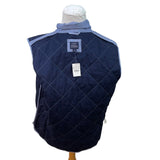 J.Crew Quilted Blue Sleeveless Vest With Full Zip & Pockets Size XL - New