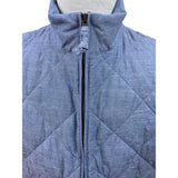 J.Crew Quilted Blue Sleeveless Vest With Full Zip & Pockets Size XL - New