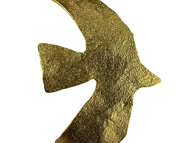 Galt Vintage Gold Tone Dove Brooch Pin Textured Metal Accent Jewelry