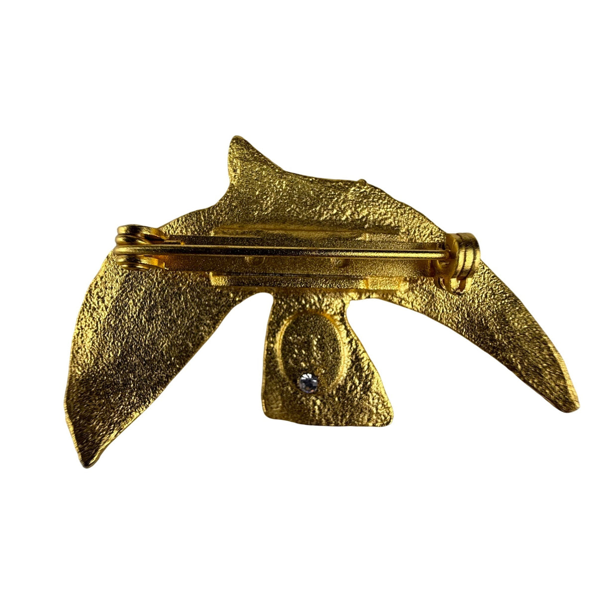 Galt Vintage Gold Tone Dove Brooch Pin Textured Metal Accent Jewelry