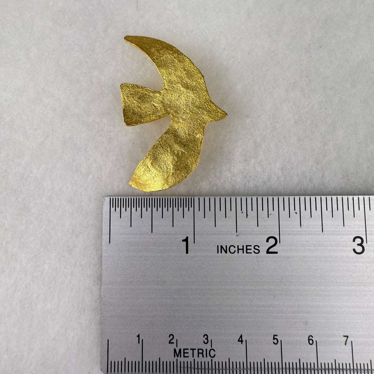 Galt Vintage Gold Tone Dove Brooch Pin Textured Metal Accent Jewelry