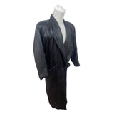 Express Vintage Mens Black Leather Belted Trench Coat Size M