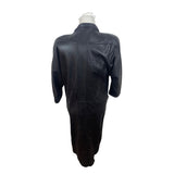 Express Vintage Mens Black Leather Belted Trench Coat Size M