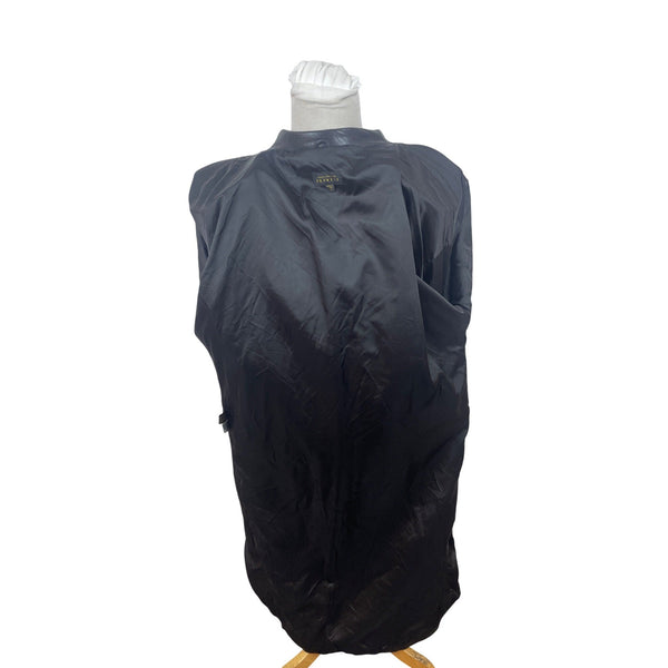 Express Vintage Mens Black Leather Belted Trench Coat Size M