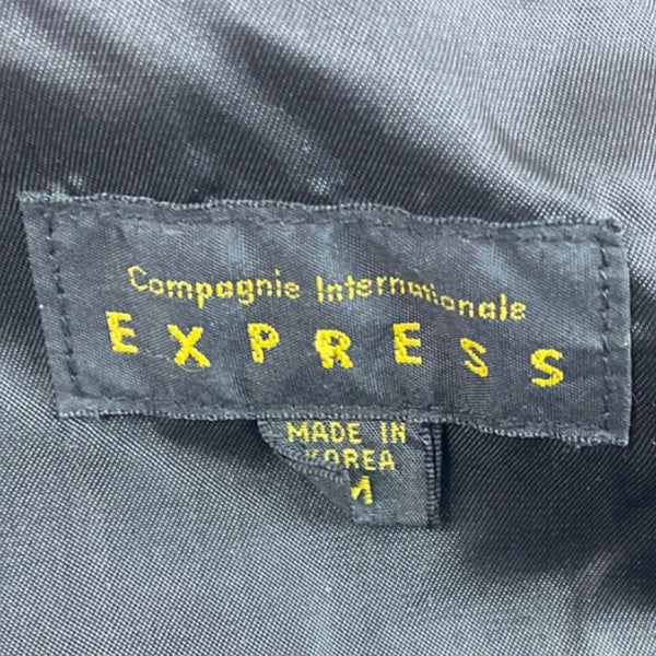 Express Vintage Mens Black Leather Belted Trench Coat Size M