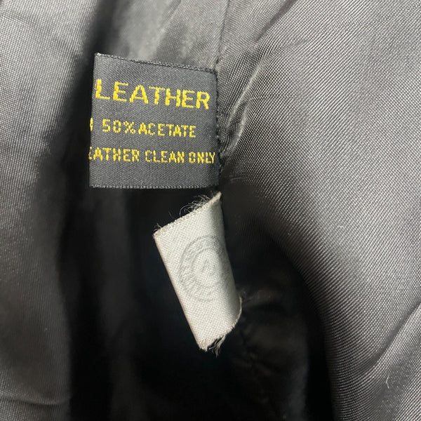Express Vintage Mens Black Leather Belted Trench Coat Size M
