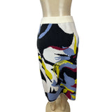 Motf Naturally Chic Abstract Patterned Knit Skirt Multicolor Sz L - New