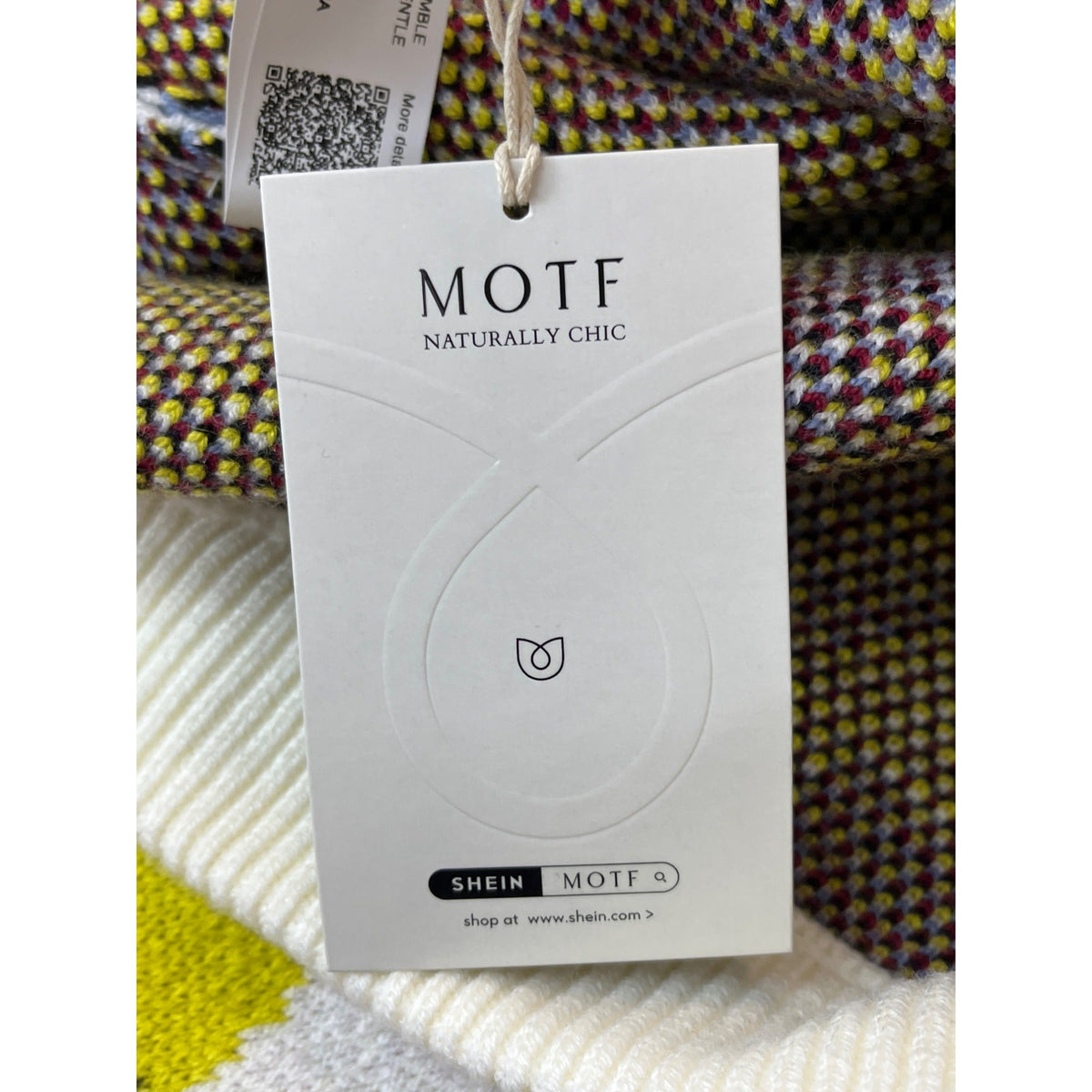 Motf Naturally Chic Abstract Patterned Knit Skirt Multicolor Sz L - New