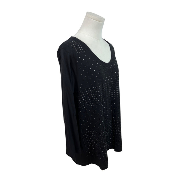 Zenergy By Chicos Women’s Black Long Sleeve Studded Top Size 3 - New