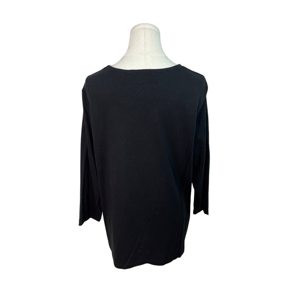 Zenergy By Chicos Women’s Black Long Sleeve Studded Top Size 3 - New