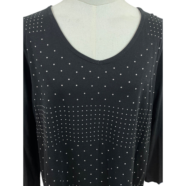 Zenergy By Chicos Women’s Black Long Sleeve Studded Top Size 3 - New