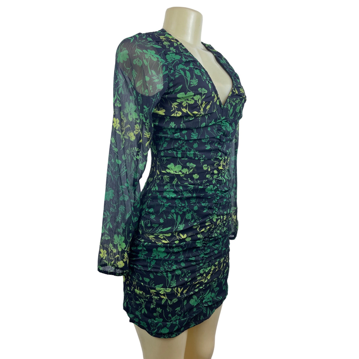 A New Day Women’s Green V Collar Mini Skirt Party Dress Sz XS - NWT