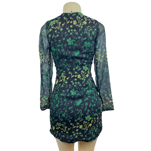 A New Day Women’s Green V Collar Mini Skirt Party Dress Sz XS - NWT