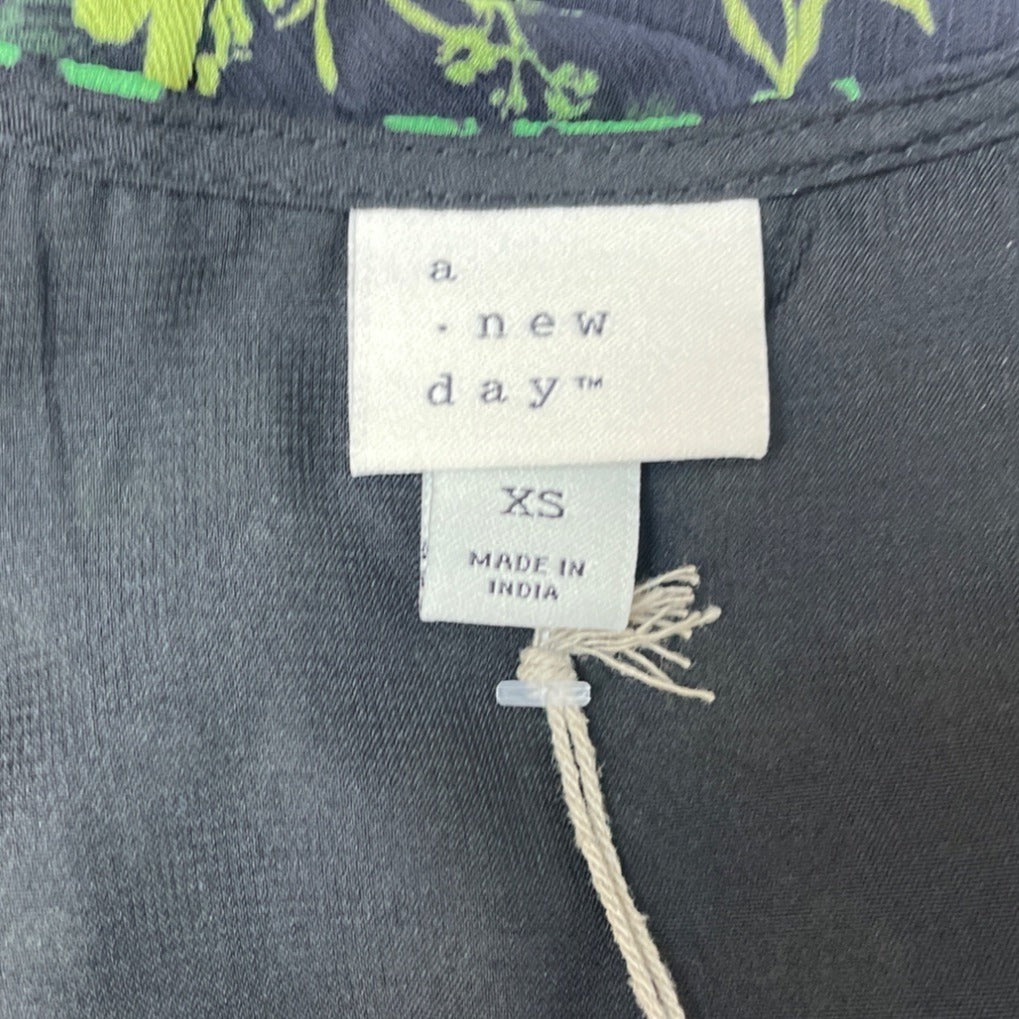 A New Day Women’s Green V Collar Mini Skirt Party Dress Sz XS - NWT