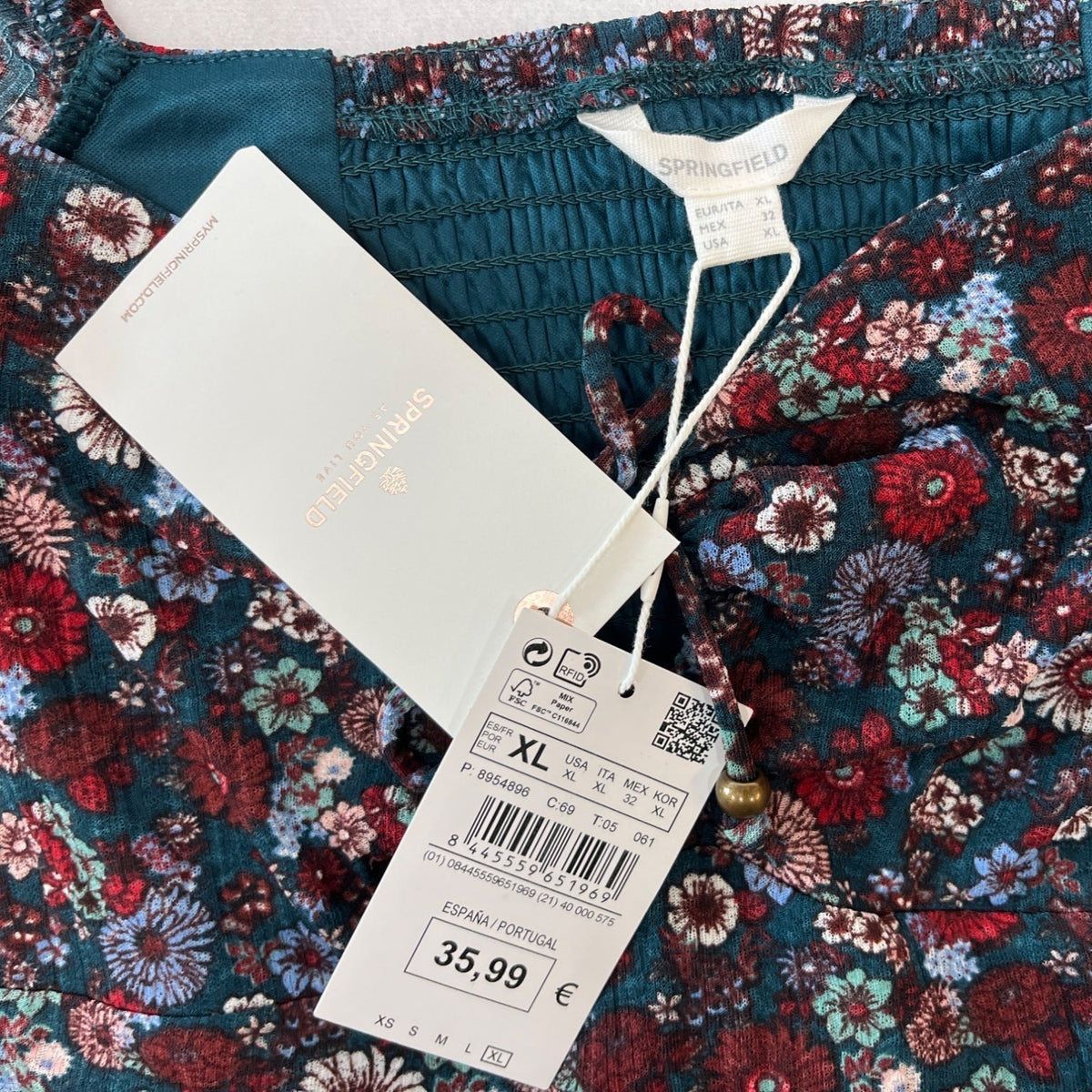 Springfield Women's Multicolor Midi Dress Sz XL - NWT