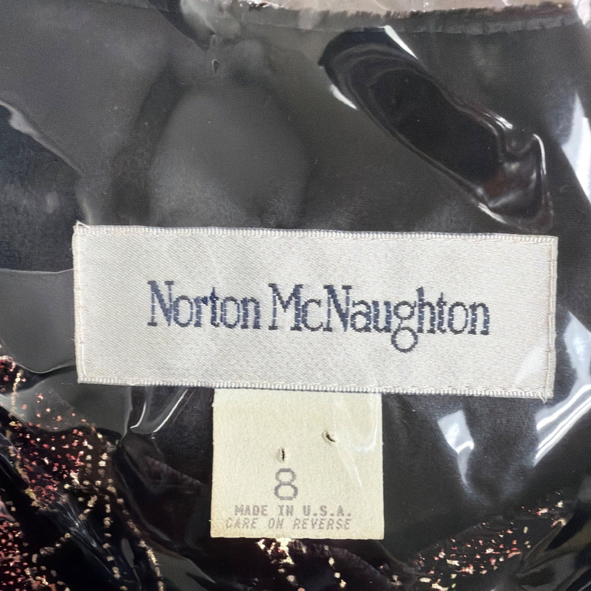 Norton McNaughton Women’s Black Gold Floral Button-Down Sweater Size 8