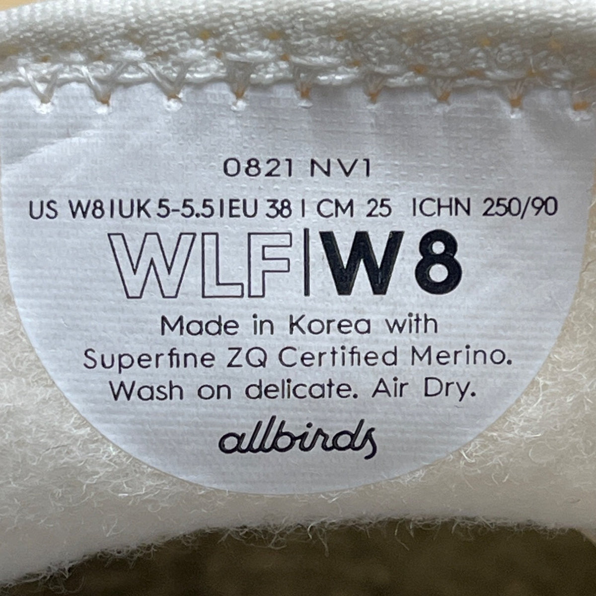 Allbirds Women’s Natural White Cream Wool Fluffs Slip-On Shoes Sz W8 - New
