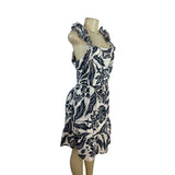 Who What Wear Women’s Black & White Floral Sleeveless Ruffle Dress Sz L - New