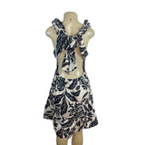 Who What Wear Women’s Black & White Floral Sleeveless Ruffle Dress Sz L - New