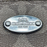Coach Women's Brown Signature Logo Orange Accents Zip Closure Crossbody Bag Sz S