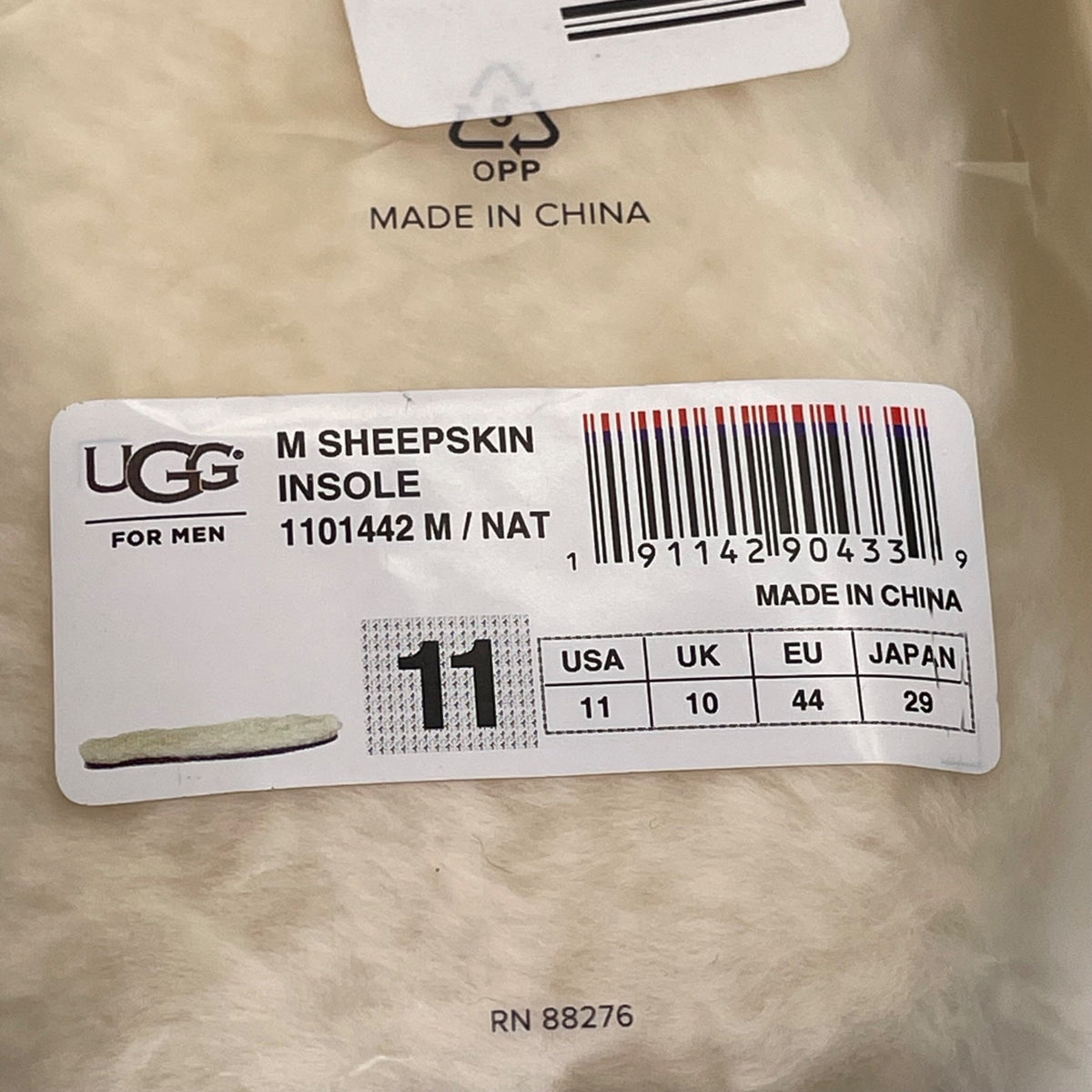 UGG Men’s Natural Sheepskin Insoles Dual-Density Foam Cushioned Size 11