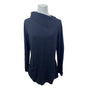Isaac Mizrahi Live Womens Black Asymmetrical Ribbed Collar Sweater Size S