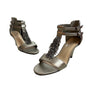 Aerosoles Women's Metallic Silver Interlux Embellished Fringe Zip Heeled Sandals Sz 6.5