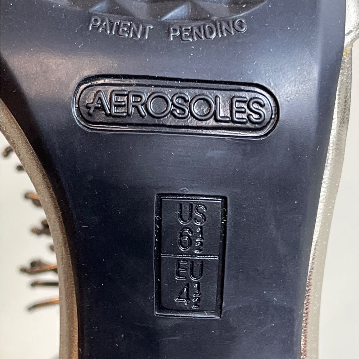 Aerosoles Women's Metallic Silver Interlux Embellished Fringe Zip Heeled Sandals Sz 6.5