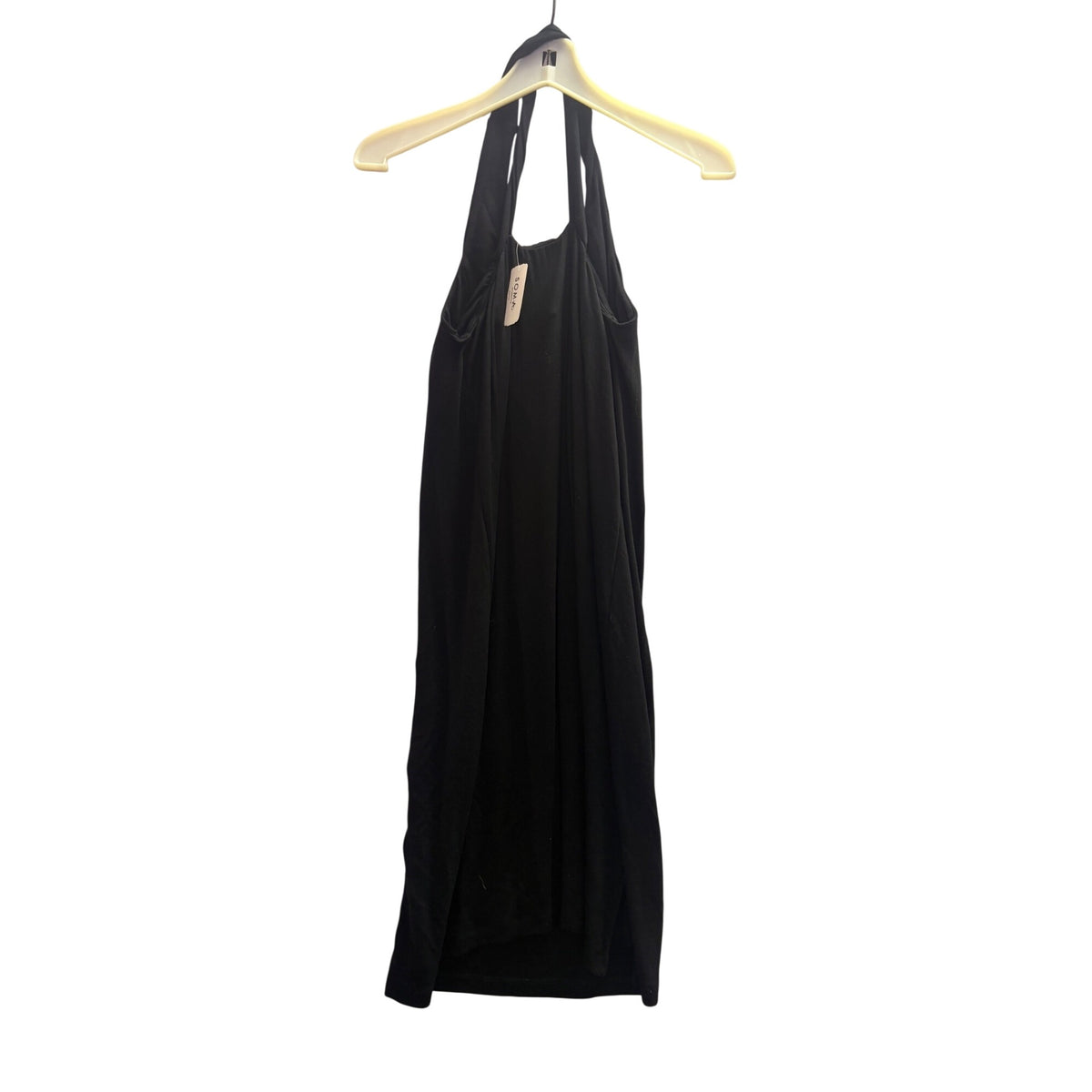 Soma Womens Black Rayon & Spandex Halter Dress Medium Elegant Chic Sleeveless Design Made In China