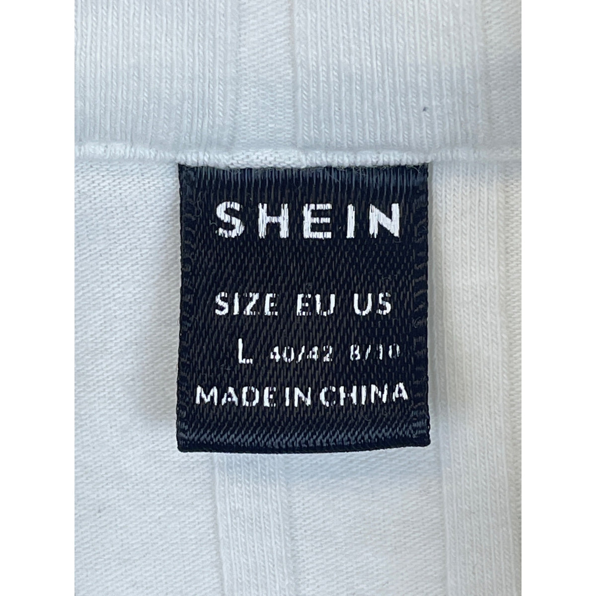 Shein Womens White Ribbed Short Sleeve Open-Front Cardigan Cropped L 40/42 8/10