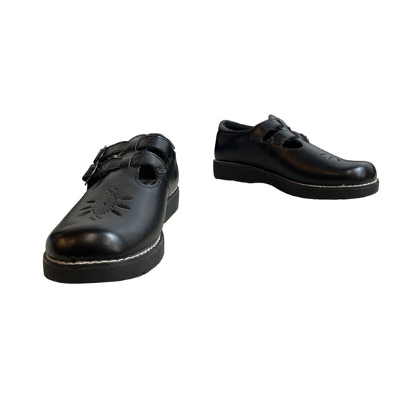 Prediction Youth Girl's Black Leather School Shoes Sz 6.5