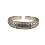 Antique Silver Tone Adjustable Tibetan Cuff Bracelet Floral Etched Motif 7" To 8"
