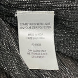 Misa Los Angeles Sheer Metallic Silver & Black Bow Tie Blouse Top Size S