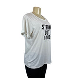 Clock House White T-Shirt With Pearl Embellishments Sz M