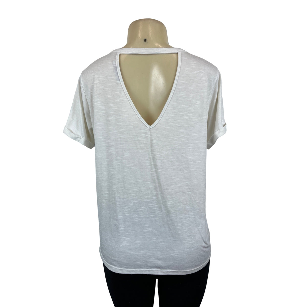 Clock House White T-Shirt With Pearl Embellishments Sz M