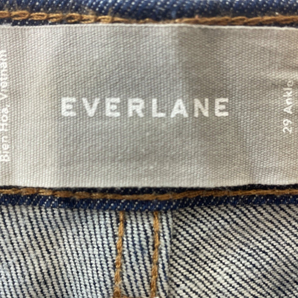Everlane Blue Denim Jeans Dark Wash Mid Rise Stretch Sz 29 Ankle