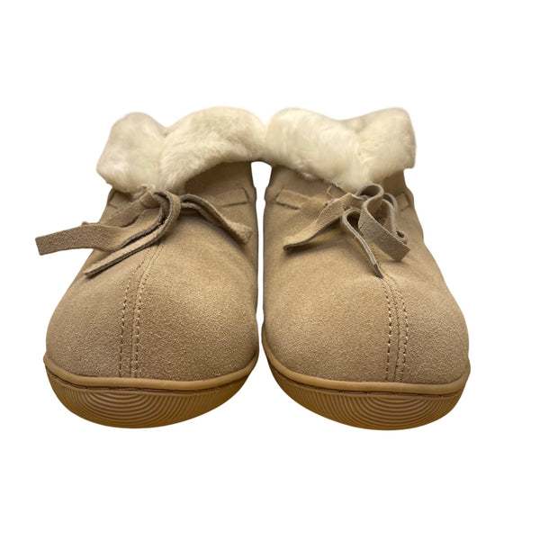Clarks Women’s Wheat Suede W Lace Faux Fur Cuff Sandy Slipper Bootie Size 9M