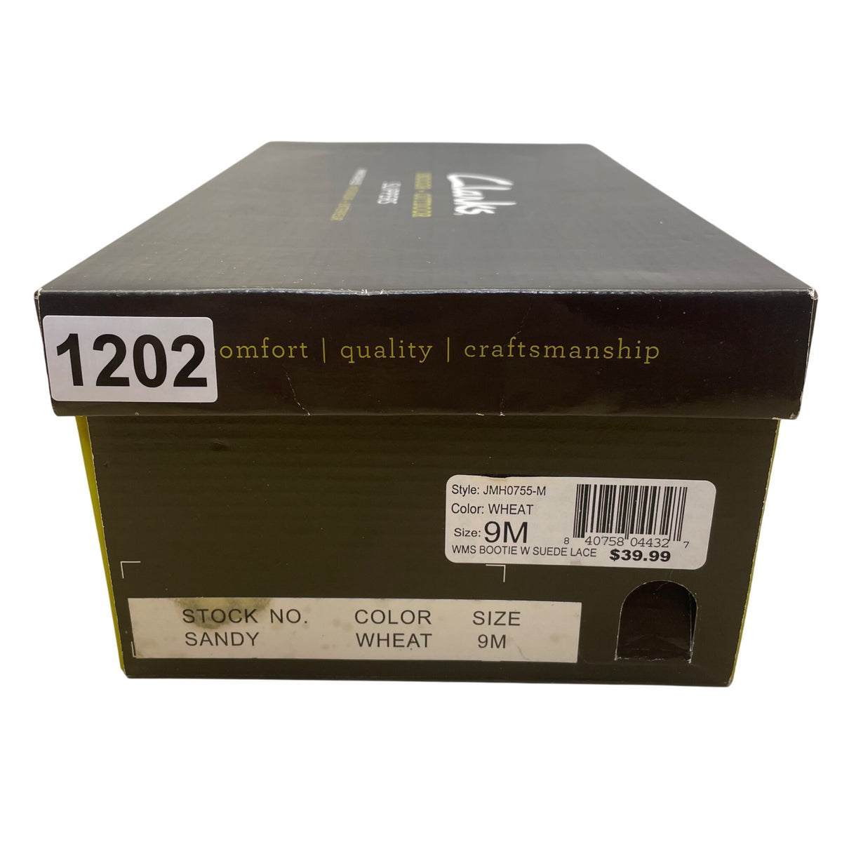 Clarks Women’s Wheat Suede W Lace Faux Fur Cuff Sandy Slipper Bootie Size 9M