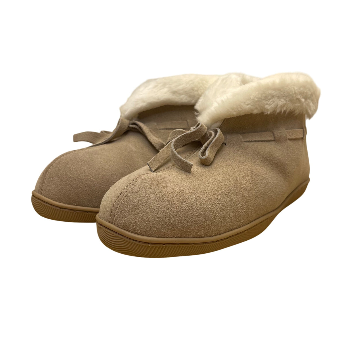 Clarks Women’s Wheat Suede W Lace Faux Fur Cuff Sandy Slipper Bootie Size 9M