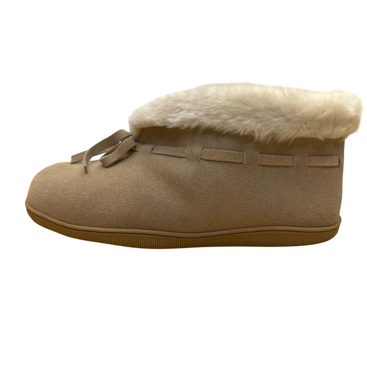 Clarks Women’s Wheat Suede W Lace Faux Fur Cuff Sandy Slipper Bootie Size 9M