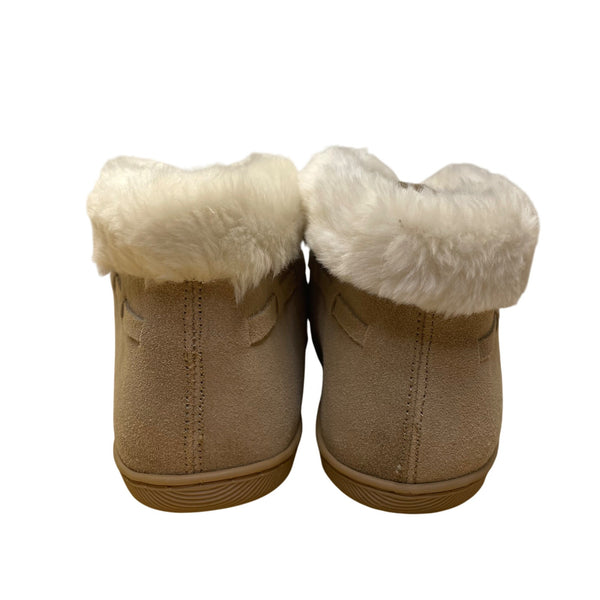 Clarks Women’s Wheat Suede W Lace Faux Fur Cuff Sandy Slipper Bootie Size 9M
