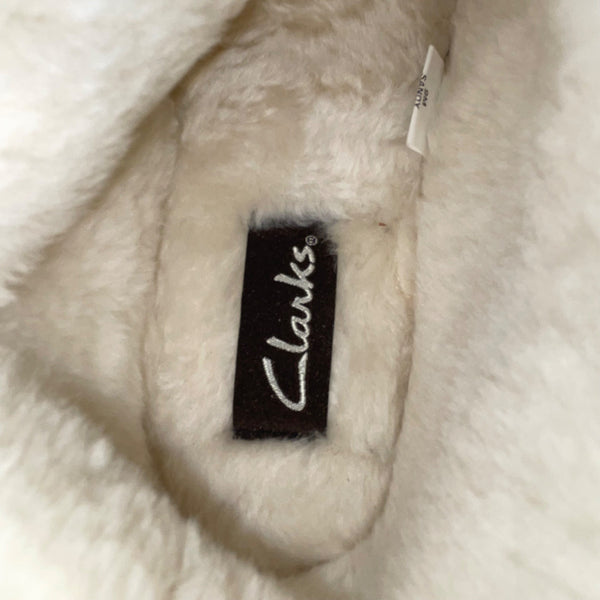 Clarks Women’s Wheat Suede W Lace Faux Fur Cuff Sandy Slipper Bootie Size 9M