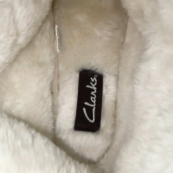 Clarks Women’s Wheat Suede W Lace Faux Fur Cuff Sandy Slipper Bootie Size 9M