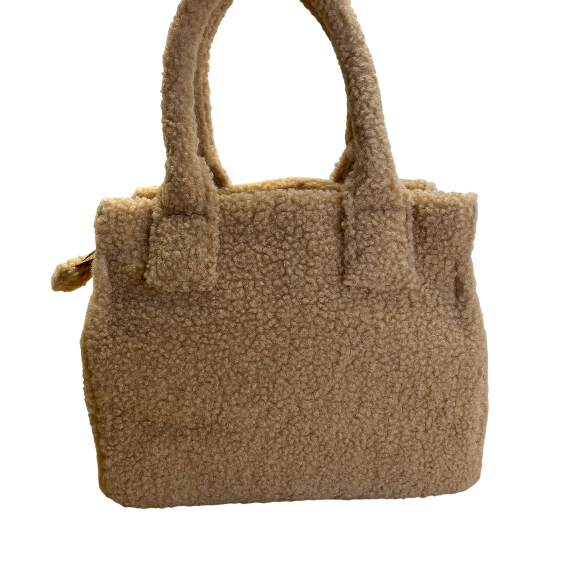 J.Crew Tan Sherpa With Zip Closure & Dual Handles Structured Tote Bag - New
