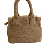 J.Crew Tan Sherpa With Zip Closure & Dual Handles Structured Tote Bag - New