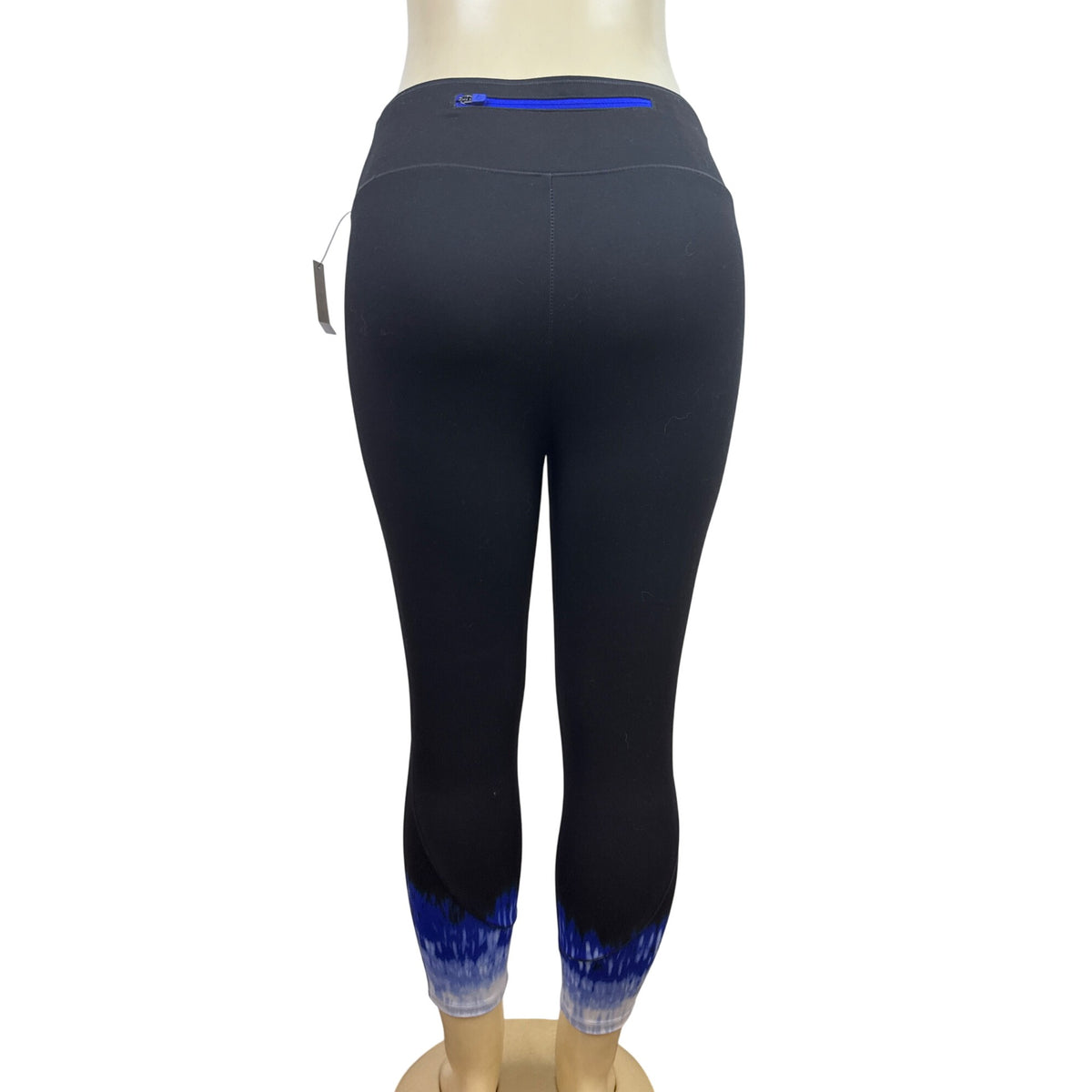 Talbots Women's Black Cropped Leggings Sz PM With UPF 50+ & Blue Tie-Dye - New